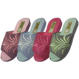 48 Wholesale Women's Open Toes Embroidery Slippers