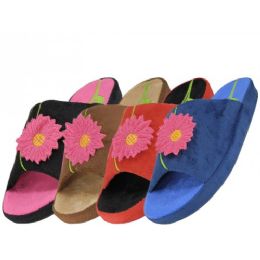 48 Wholesale Women's Open Toes Embroidery Slippers