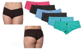 72 Wholesale Ladies Nylon/spandex Panties With Lace Trim In Assorted Colors And Sizes 5/6/7