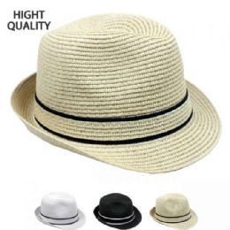 48 Wholesale Straw Fedora Hat