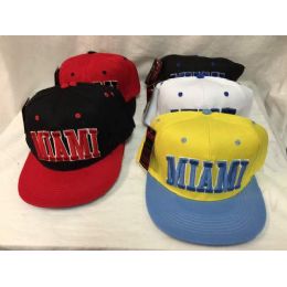 36 of Miami Snap Back Flat Bill Hats Caps Assorted