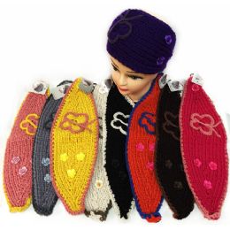 12 Pieces Knitted Butterfly Headband With Small Flowers Ear Bands - Ear Warmers