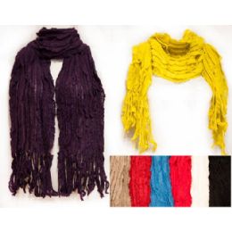 24 Pieces Winter Scarves With Ruffle Style - Womens Fashion Scarves