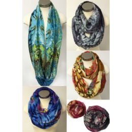 24 Pieces Infinity Circle Scarves With Animal Prints - Womens Fashion Scarves