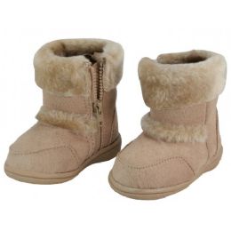 24 Wholesale Child's Winter Boots With Faux Fur Lining And Side Zipper