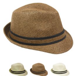 24 Wholesale Adult Fedora Hat Assorted Colors One Size