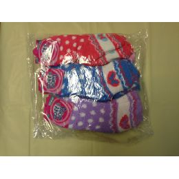 120 Pairs Woman Fuzzy Sock Size 9-11 Heart Print - Womens Fuzzy Socks