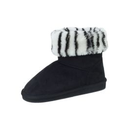 18 Bulk Ladies Winter Boot Black Zebra Size 6-11