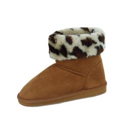 18 Wholesale Ladies Winter Boot Camel/leopard Size 6-11
