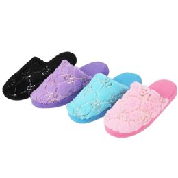 36 Wholesale Ladies House Slipper Assorted Colors