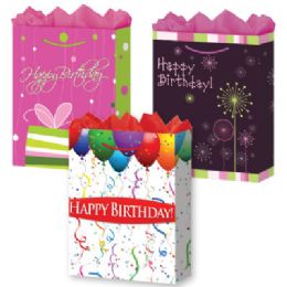 144 Pieces GraB-Bag L Mat BirthdaY-Day 3 Styles - Gift Bags