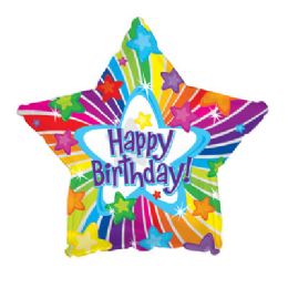 100 Pieces Ct 17 Ds Happy B-Day Bright Stars Balloon - Balloons & Balloon Holder