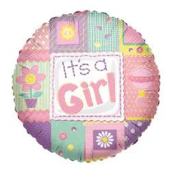 100 Pieces Cv 18 Ss It's A Girl Quilt - Balloons & Balloon Holder