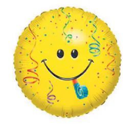 100 Pieces Cv 18" Ss Smiley Blowout W/conf - Balloons & Balloon Holder