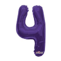 100 Pieces Cv 14 Ds Purple Number 4 - Balloons & Balloon Holder