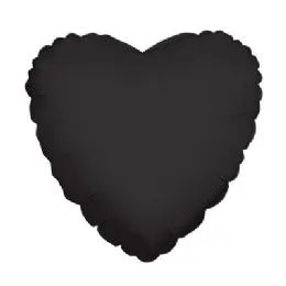 100 Pieces Cv 18 Ds Heart Black - Balloons & Balloon Holder