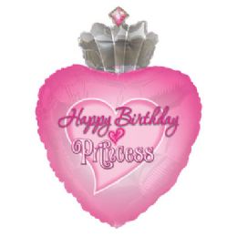 100 Pieces Ct 30 Js B-D Princess Heart/crown - Balloons & Balloon Holder