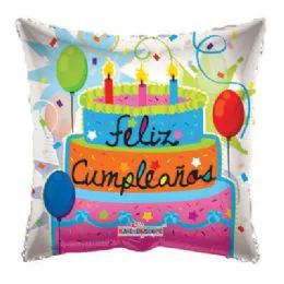 100 Pieces Feliz Cumpeanos Pastel Balloon - Balloons & Balloon Holder