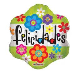 100 Pieces Cv 18 Ds Felicidades Flowers - Balloons & Balloon Holder
