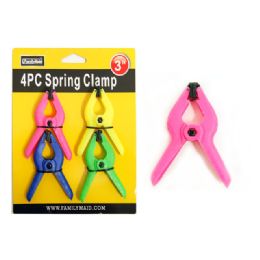 96 Pieces Spring Clamp 4pc 3"4asst Clr - Clamps