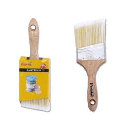 144 Wholesale Paint Brush Angle Wood 3"