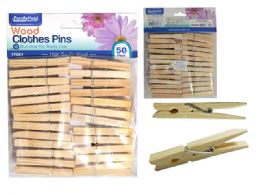 72 Wholesale 48pc Wooden Cloth Pegs