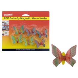 96 Pieces 6pc Butterfly Memo Holder / Magnets - Clips and Fasteners