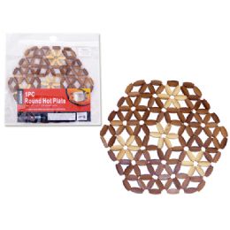 96 Pieces Round Bamboo Hot Plate - Oven Mits & Pot Holders