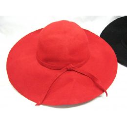 12 Wholesale Ladies Suede Assorted Black And Red Hat