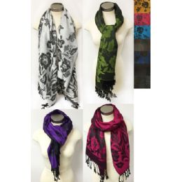 24 of Small Butterfly Floral Pashmina Scarves Assorted