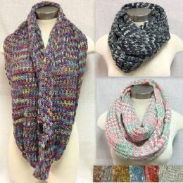 24 of Knitted Multicolor Infinity Circle Scarves
