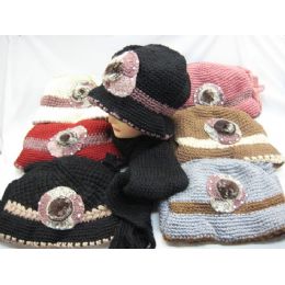 60 Pieces Ladies 2 Piece Winter Set Assorted Colors - Winter Sets Scarves , Hats & Gloves