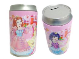 48 Wholesale Saving Bank Tin 3asst Princessonly 3.75diax7.75"h< Br/