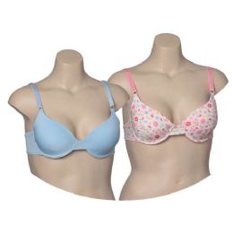 36 Pieces Rose Underwire Padded Bra Assorted Colors Size 38b