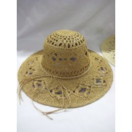 36 Wholesale Ladies Woven Summer Hat In Natural Colors