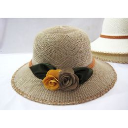 36 Wholesale Ladies Floral Summer Hat Assorted Colors