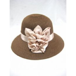 36 Wholesale Ladies Summer Hat Brown Color