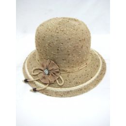 36 Wholesale Ladies Summer Hat Brown Color