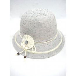 36 Pieces Ladies Summer Hat Grey Color - Sun Hats