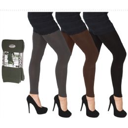 36 Wholesale Women's Heavy Brushed Leggings Size Regular