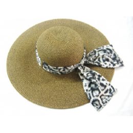 36 Wholesale Ladies Zebra Print Summer Hat Assorted Color