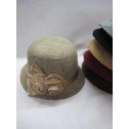 36 Wholesale Ladies Floral Summer Hat Assorted Color