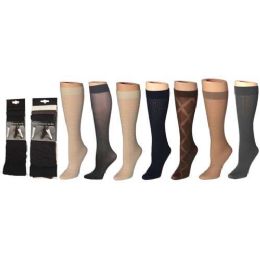120 Pairs Women's Textured Trouser Socks - Womens Knee Highs