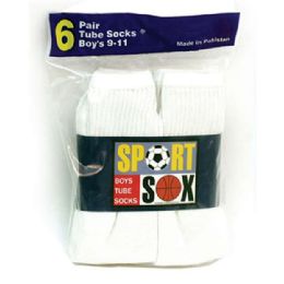 30 of Boy's White Tube Socks Size 4-6