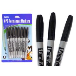 144 Pieces 8pc Black Permanent Markers - Markers