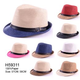 36 Pieces Fedora Fashion Assorted Hats - Fedoras, Driver Caps & Visor