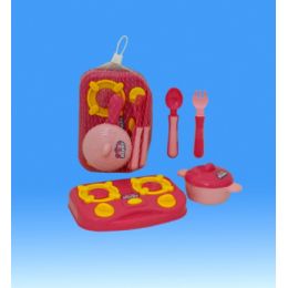 144 Pieces Cooking Set In Net Bag - Girls Toys