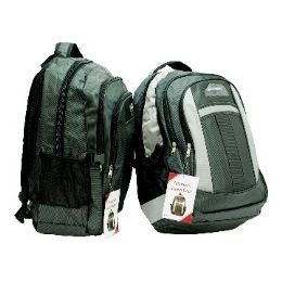 12 Pieces 19" Deluxe Laptop BackpacK-Gray/black - Backpacks 18" or Larger