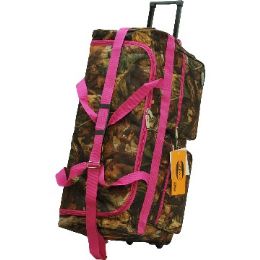 8 Pieces "E-Z Roll" 30" Hunting Rolling Duffle Pink Trim - Travel & Luggage Items
