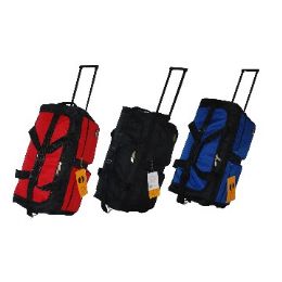 8 Pieces "E-Z Roll" 30" Rolling DuffeL-Black W/red - Travel & Luggage Items